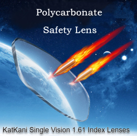 KatKani 1.61 Polycarbonate Single Vision Clear Lenses Lenses KatKani Eyeglass Lenses Anti Blue Light Coated  