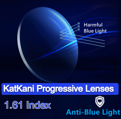 KatKani Aspheric Free Form Progressive Anti Blue Light Clear Lenses Lenses KatKani Eyeglass Lenses 1.61  