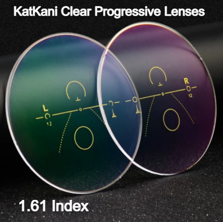 KatKani Aspheric Progressive Clear Lenses Lenses KatKani Eyeglass Lenses 1.61  