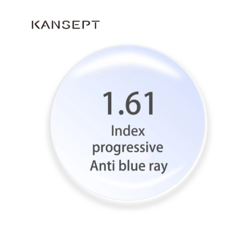 Kansept 1.61 Index Aspheric Anti Blue Progressive Lenses Color Clear Lenses Kansept Lenses   