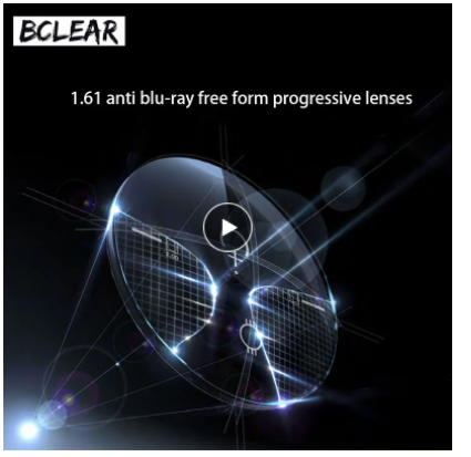 BCLEAR 1.61 Refractive Index Free Form Aspheric Anti-Blue Progressive Lenses Color Clear Lenses Bclear Lenses   