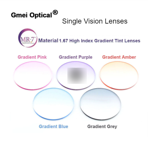 Gmei 1.67 Index MR-7 Aspheric Single Vision Gradient Tint Lenses Lenses Gmei Optical Lenses   