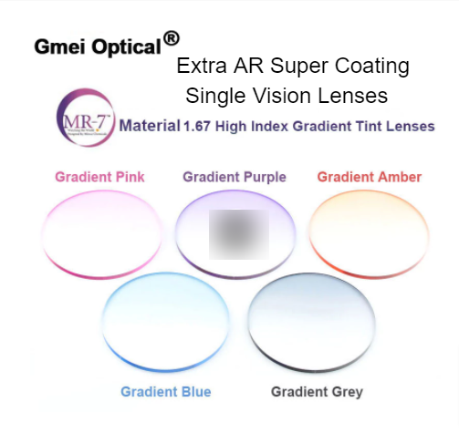 Gmei 1.67 Index MR-7 Super AR Coated Single Vision Gradient Tint Lenses Lenses Gmei Optical Lenses   