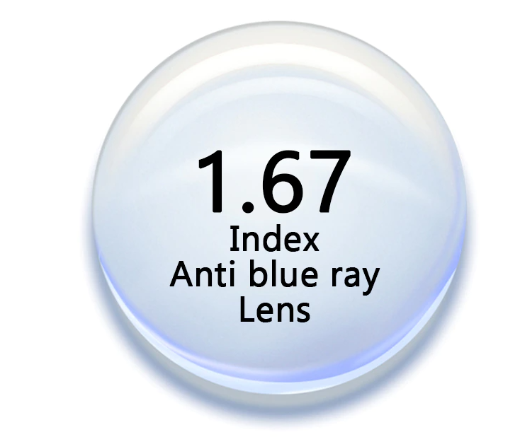 Zirosat Mr-8 Single Vision Aspheric 1.67 Anti-Blue Ray Blocking Lenses Color Clear Lenses Zirosat Lenses   