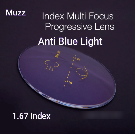 Muzz Multi Focus Aspheric Progressive Clear Lenses Lenses Muzz Lenses 1.67 Anti Blue Light 