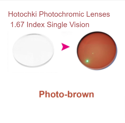 Hotochki 1.67 Index Aspheric Photochromic Lenses Lenses Hotochki Lenses Photochromic Auburn  