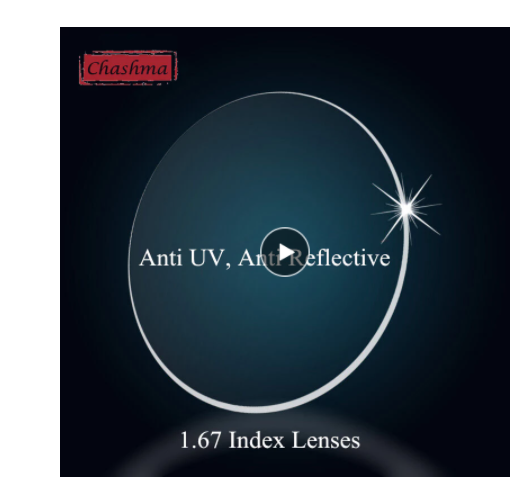Chashma 1.67 Index Single Vision Aspheric Lenses Clear Lenses Chashma Lenses   