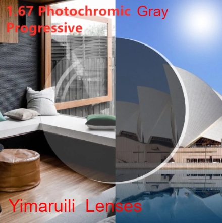 Yimaruili 1.67 Index Free Form Progressive Photochromic Gray Lenses Lenses Yimaruili Lenses   
