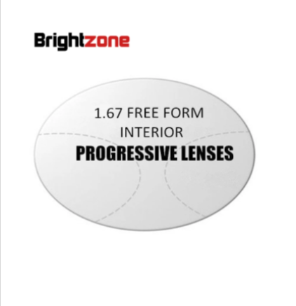 Brightzone 1.67 Index Interior Free Form Progressive Multifocal Clear Lenses Lenses Brightzone Lenses   