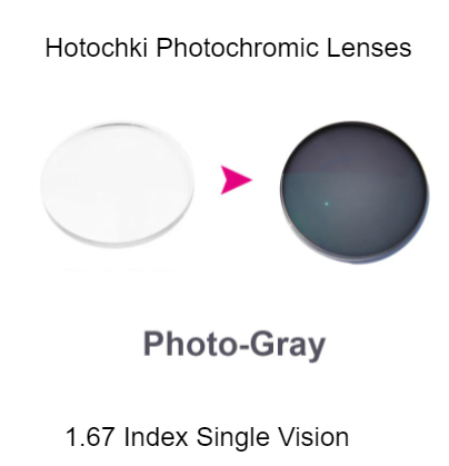 Hotochki 1.67 Index Aspheric Photochromic Lenses Lenses Hotochki Lenses Photochromic Gray  