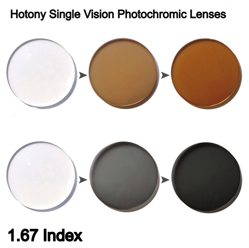 Hotony Standard Single Vision Photochromic Lenses Lenses Hotony Lenses 1.67 Photochromic Gray 