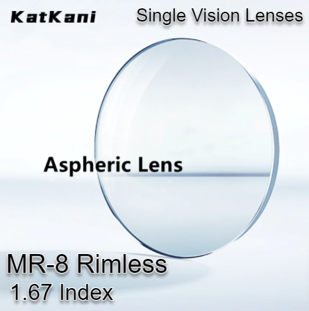KatKani Aspheric Single Vision Clear Lenses Lenses KatKani Eyeglass Lenses 1.67 MR-8 