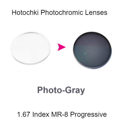 Hotochki 1.67 Index MR-8 Aspheric Progressive Photochromic Lenses Lenses Hotochki Lenses Photochromic Gray  