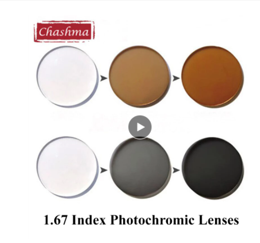 Chashma 1.67 Index Single Vision Photochromic Lenses Brown Lenses Chashma Lenses   