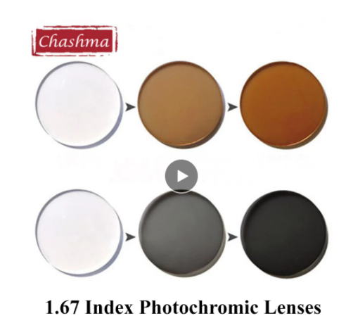 Chashma 1.67 Index Single Vision Photochromic Lenses Gray Lenses Chashma Lenses   