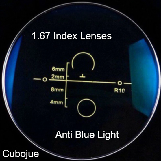 Cubojue Polycarbonate Progressive Clear Lenses Lenses Cubojue Lenses 1.67 Anti Blue Light Coated 