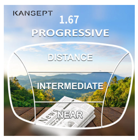 Kansept 1.67 Index Aspheric Free Form Progressive Lenses Color Clear Lenses Kansept Lenses   