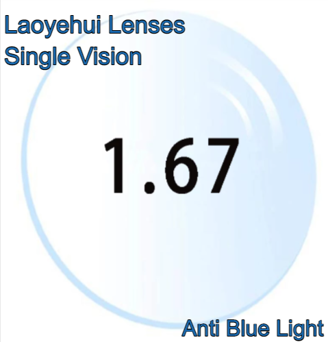Laoyehui Aspheric Single Vision Anti Blue Light Clear Lenses Lenses Laoyehui Eyeglass Lenses 1.67  
