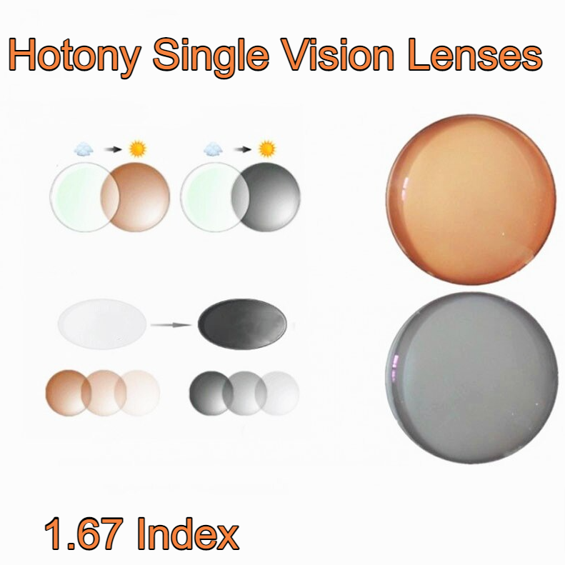 Hotony Aspheric Single Vision Swift Change Photochromic Lenses Lenses Hotony Lenses 1.67 Photochromic Gray 