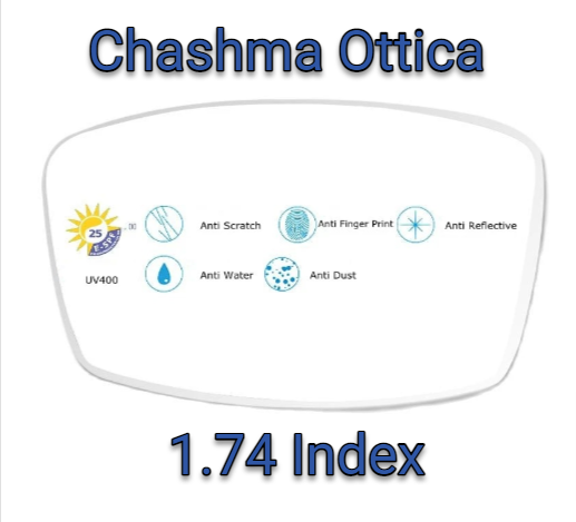 Chashma Ottica 1.56 Index Single Vision Clear Lenses Lenses Chashma Ottica Lenses 1.74  