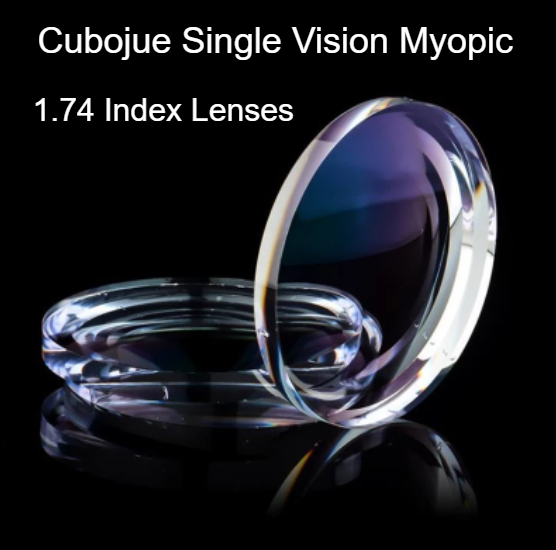Cubojue Polycarbonate Single Vision Clear Lenses Lenses Cubojue Lenses 1.74 Myopic 