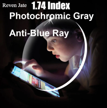 Reven Jate 1.74 Index Photochromic Gray Anti Blue Lenses Lenses Reven Jate Lenses   
