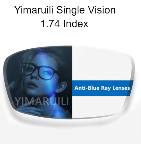Yimaruili Single Vision Aspheric Anti Blue Light Clear Lenses Lenses Yimaruili Lenses 1.74 Hyperopia 