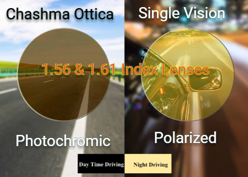 Chashma Ottica Single Vision Polarized Photochromic Lenses Lenses Chashma Ottica Lenses   