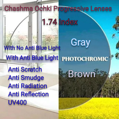 Chashma Ochki 1.74 Index Photochromic Lenses Anti Blue Light Option Lenses Chashma Ochki Lenses   