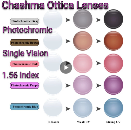 Chashma Ottica 1.56 Index Single Vision Photochromic Lenses Lenses Chashma Ottica Lenses   