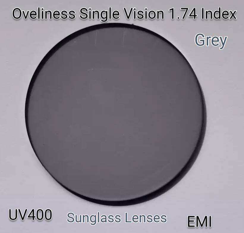 Oveliness 1.74 High Index Single Vision Grey Tinted Sunglass Lenses Lenses Oveliness Lenses   