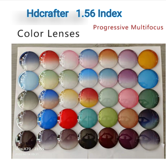 Hdcrafter 1.56 Index Progressive Polycarbonate Colored Lenses Lenses Hdcrafter Eyeglass Lenses   