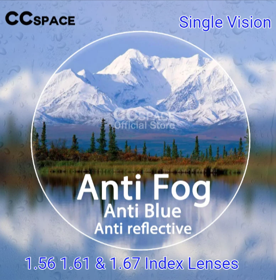 CCSpace Single Vision Clear Anti Fog Anti Blue Lenses Lenses CCSpace Lenses   