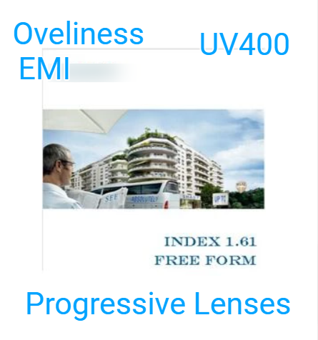 Oveliness 1.61 Index Free Form Progressive Clear Polyurethane Lenses Lenses Oveliness Lenses   