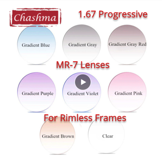 Chashma 1.67 Index MR-7 Progressive Tinted Lenses Lenses Chashma Lenses   