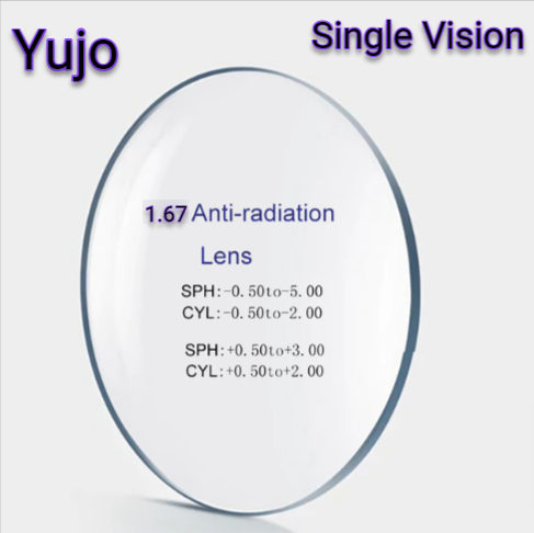 Yujo 1.67 Index Single Vision Anti Radiation Clear Lenses Lenses Yujo Lenses   