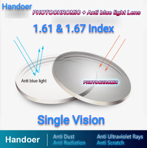 Handoer Single Vision Aspheric Anti Blue Light Photochromic Lenses Lenses Handoer Lenses   