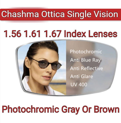 Chashma Ottica Single Vision Photochromic Anti Blue Light Lenses Lenses Chashma Ottica Lenses   