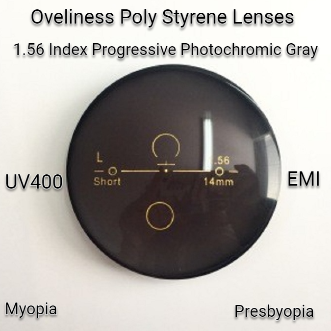 Oveliness 1.56 Index Free Form Poly Styrene Progressive Photochromic Gray Lenses Lenses Oveliness Lenses   