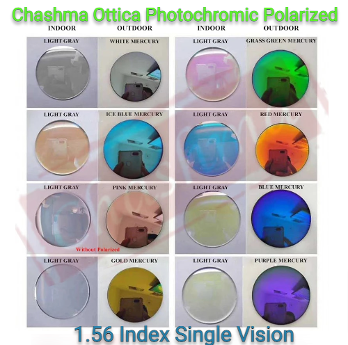 Chashma Ottica 1.56 Index Photochromic Polarized Mirror Lenses Lenses Chashma Ottica Lenses   