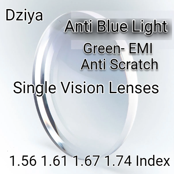 Dziya Single Vision Green-EMI Anti Blue Light Clear Lenses Lenses Dziya Lenses   