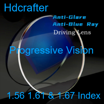 Hdcrafter Progressive Anti Glare Anti Blue Driving Lenses Lenses Hdcrafter Eyeglass Lenses   