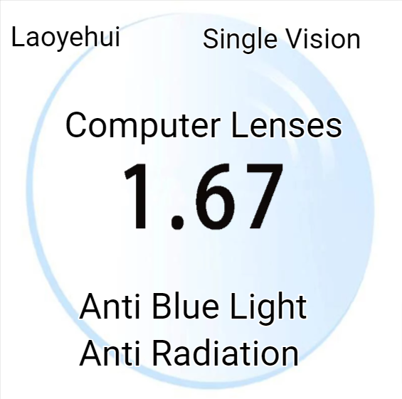 Laoyehui 1.67 Index Single Vision Anti Blue Light Clear Computer Lenses Lenses Laoyehui Eyeglass Lenses   