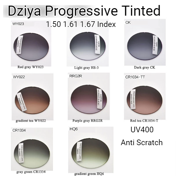 Dziya Tinted Aspheric Progressive Lenses Lenses Dziya Lenses   