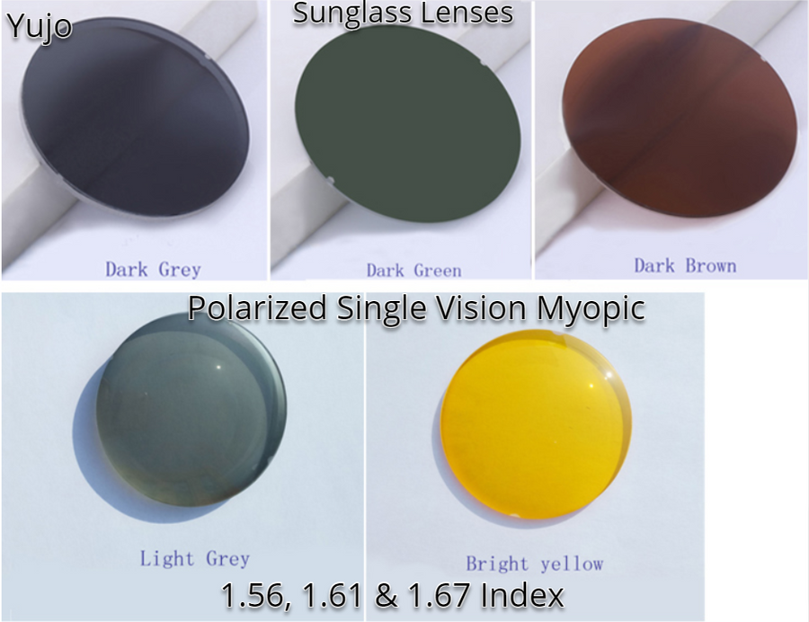 Yujo Single Vision Polarized Myopic Sunglass Lenses Lenses Yujo Lenses   
