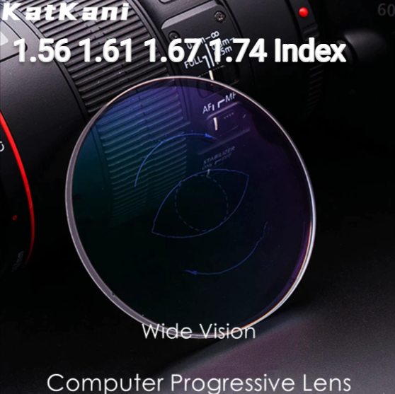 KatKani Progressive Wide Vision Computer Anti Blue Light Clear Lenses Lenses KatKani Eyeglass Lenses   