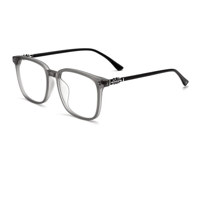 KatKani Unisex Full Rim Square Tr 90 Eyeglasses T7267 Full Rim KatKani Eyeglasses Transparent Gray  