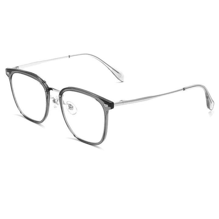 KatKani Unisex Full Rim Square Tr 90 Titanium Eyeglasses F15838l Full Rim KatKani Eyeglasses Gray  