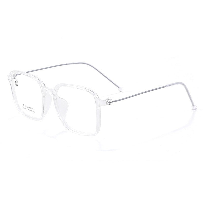Yimaruili Unisex Full Rim Square Tr 90 Titanium Eyeglasses M9887 Full Rim Yimaruili Eyeglasses Transparent  
