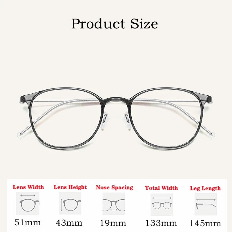 Yimaruili Unisex Full Rim Round Tr 90 Titanium Eyeglasses M8065 Full Rim Yimaruili Eyeglasses   